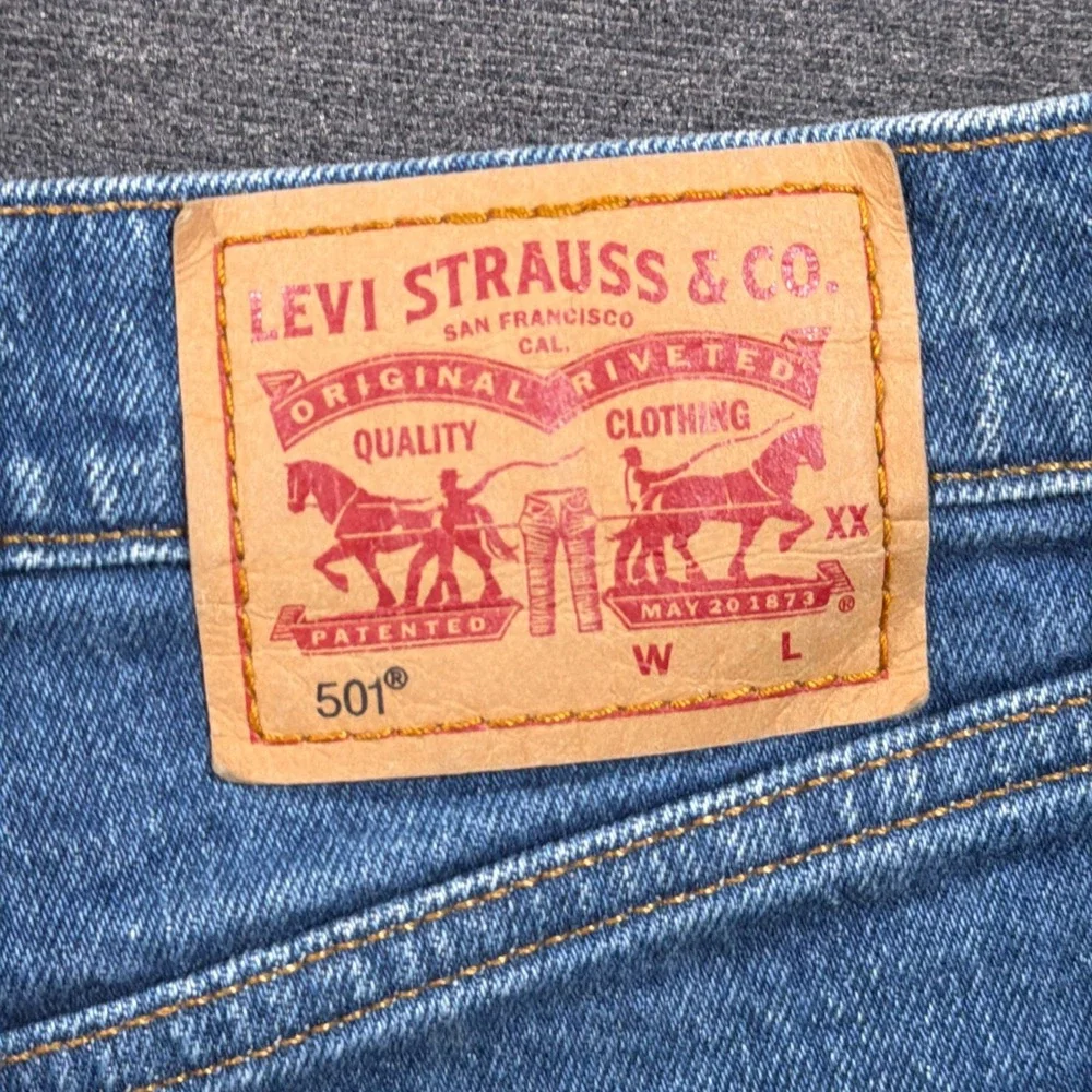 Levi's Blue Distressed Denim Jean Shorts